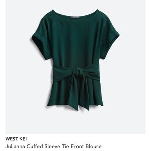 West Kei Julianna Cuffed Sleeve Tie Front Blouse